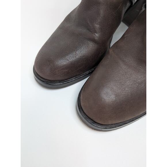 Tory Burch Women’s Size 10 Brown Leather Block Heeled Ankle Boots Booties Straps - Picture 2 of 13